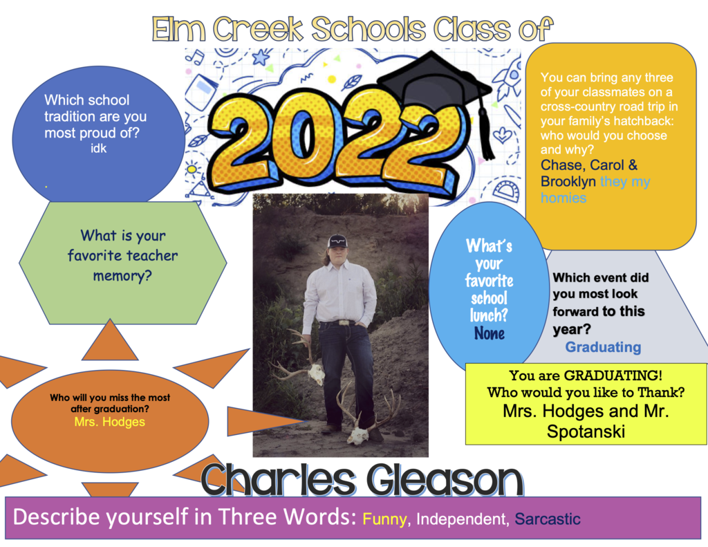 Charles Gleason Class of 2022 8 Days until Graduation