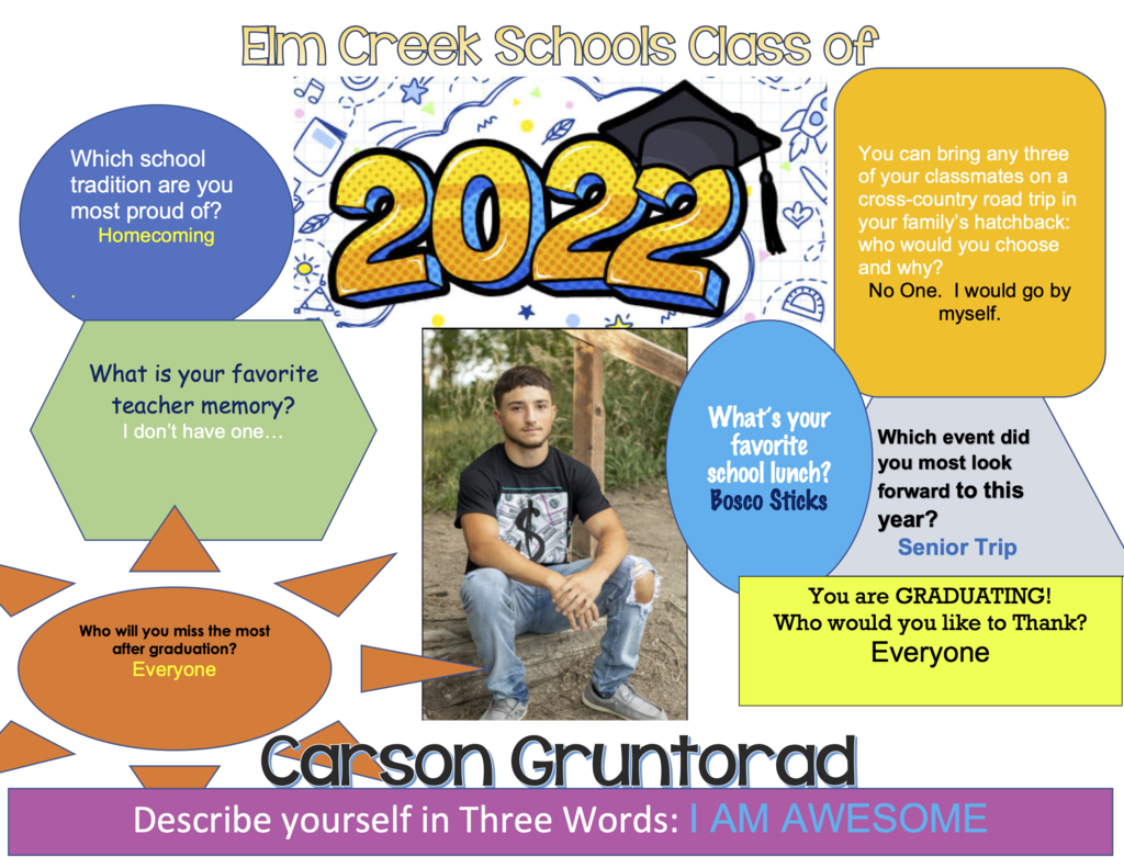 Carson Gruntorad Class of 2022 6 Days until Graduation