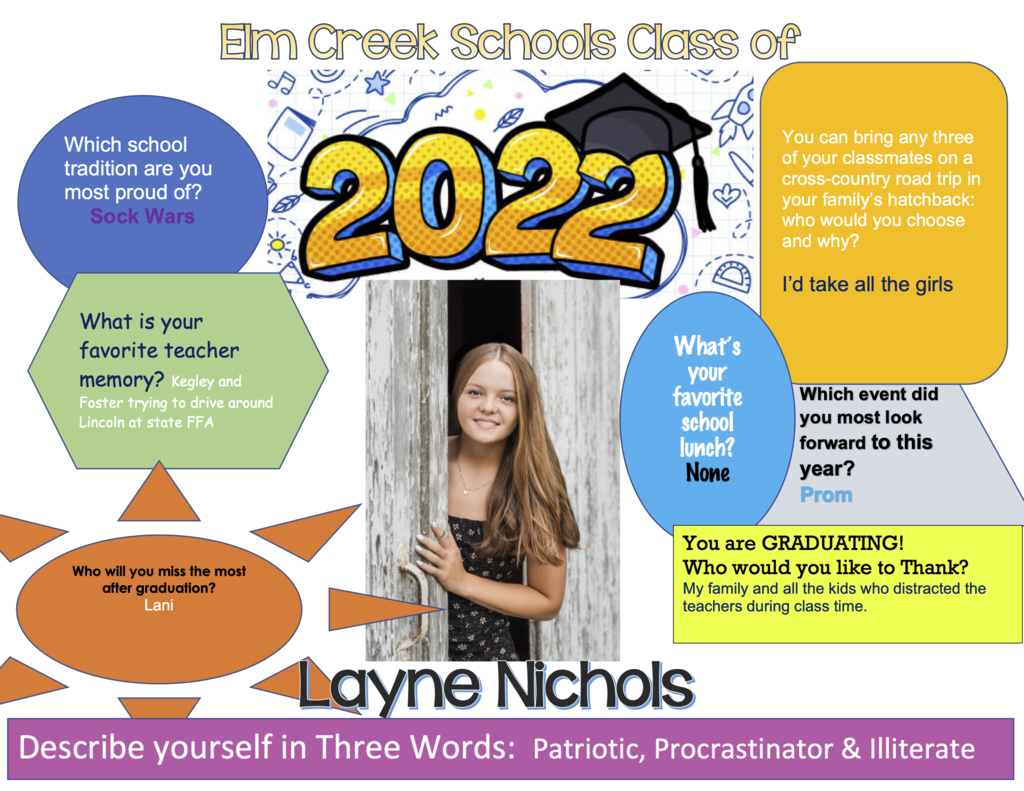 Layne Nichols Class of 2022 3 Days until Graduation