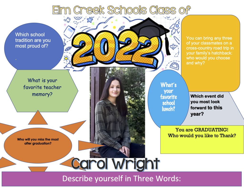 Carol Wright Class of 2022 1 Day until Graduation