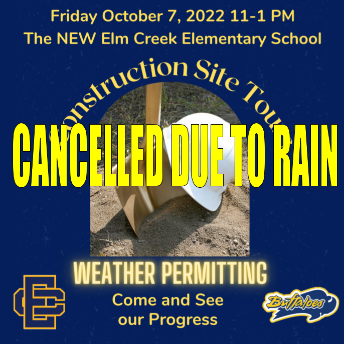 Construction Tours Cancelled Due to Rain