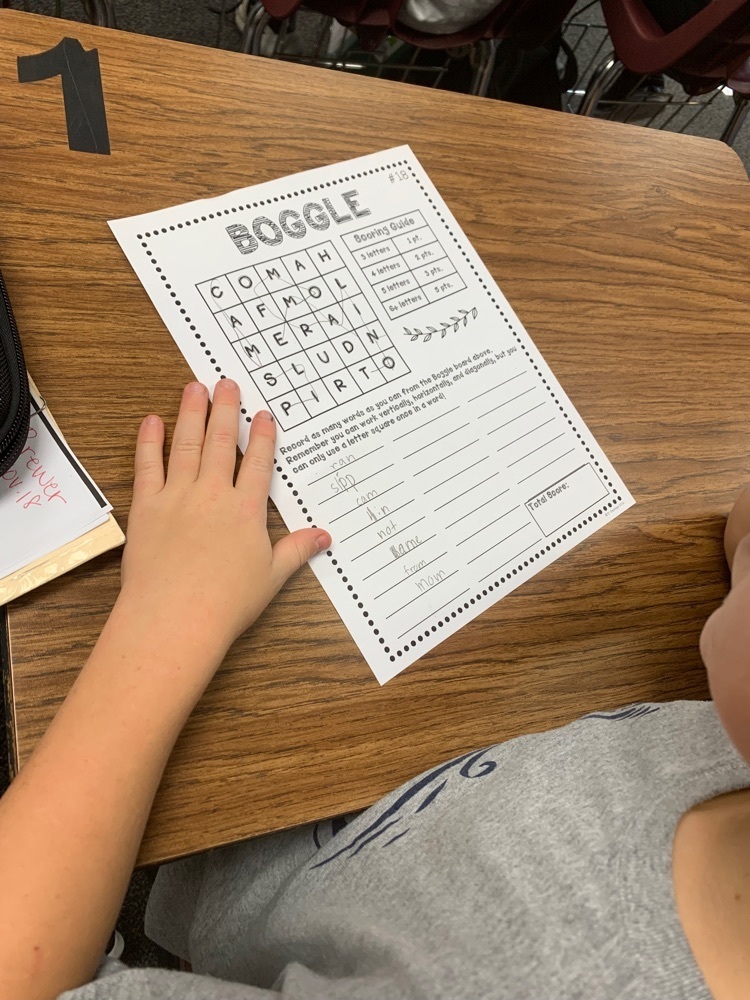The 4th graders enjoyed expanding their vocabulary by playing Boggle